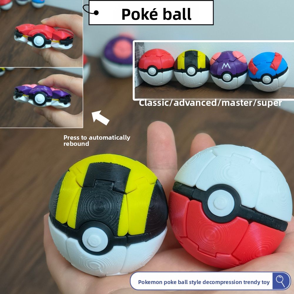 Pokeball Cosplay Prop - Neuer 3D-Pokémon-Transformierbarer Pop-Ball mit automatischer Rückfederung,