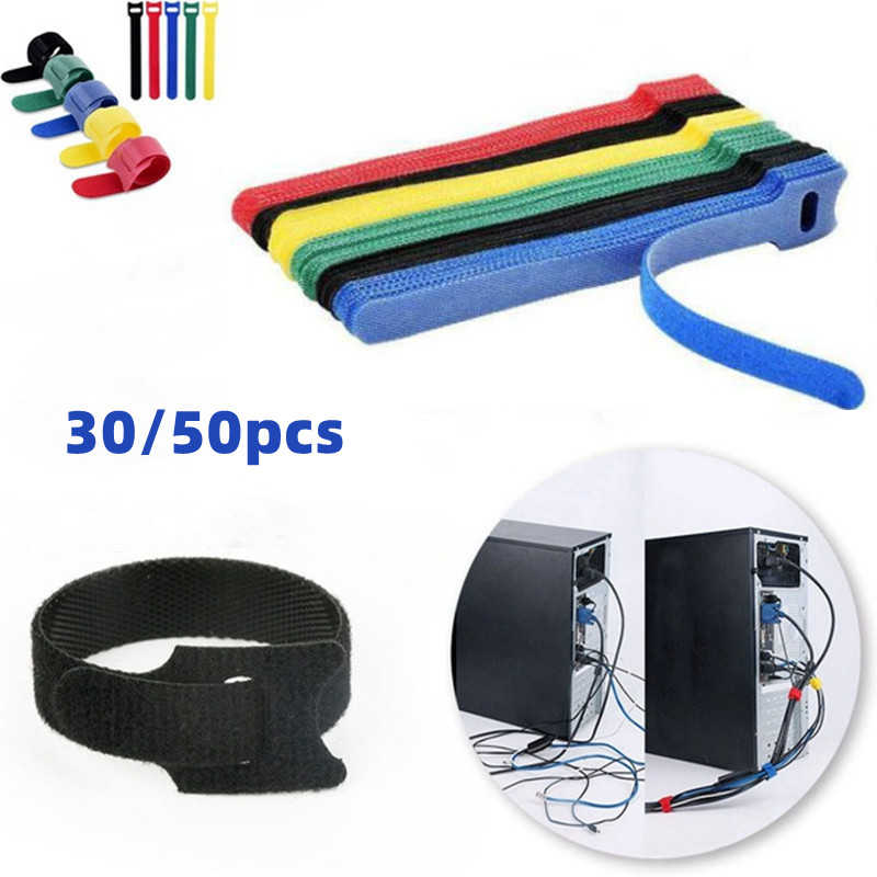Velcro Hook Loop - Klettverschlüsse für Kabel, Kabelbinder, wiederverwendbare Befestigungsbänder