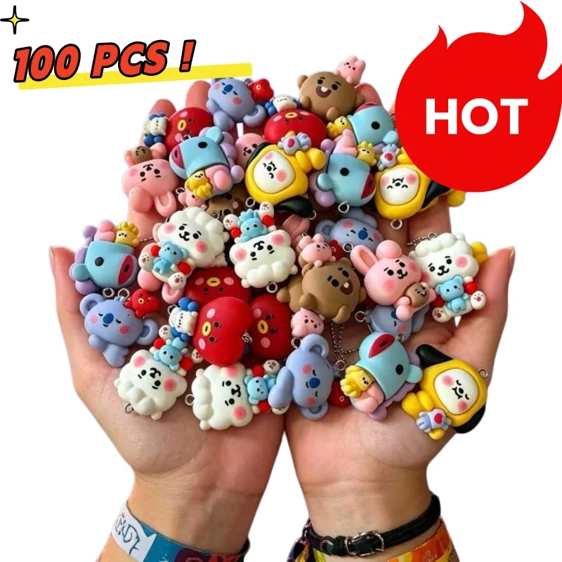Cosplay Prop Diy - 7 Stück BT21 Harz-Cartoon-Anhänger DIY-Zubehör Bastelbedarf