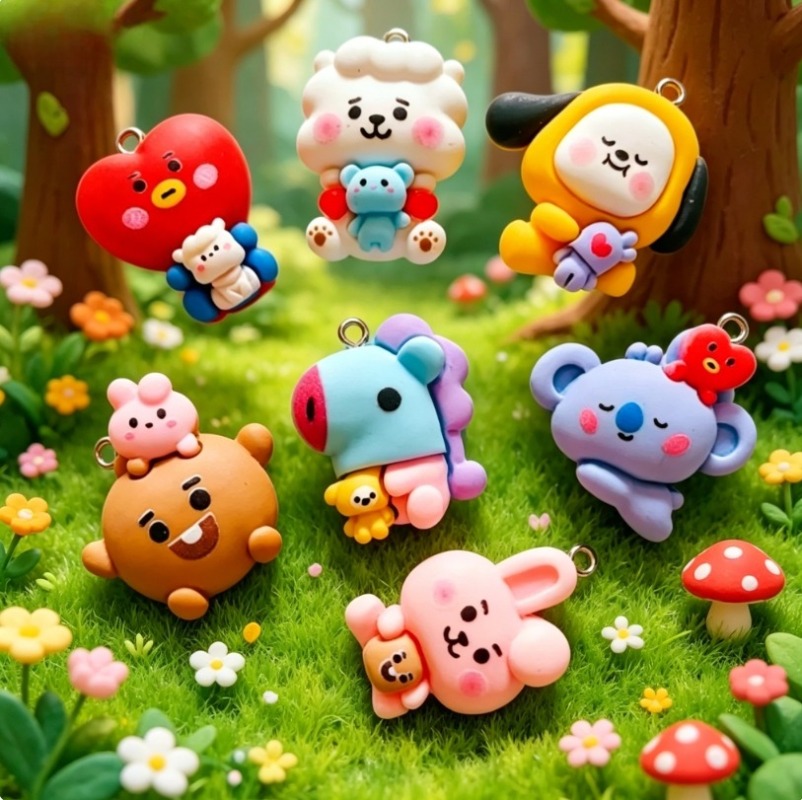 7 Stück BT21 Harz-Cartoon-Anhä – Cosplay Prop Diy Bewertung und Preis