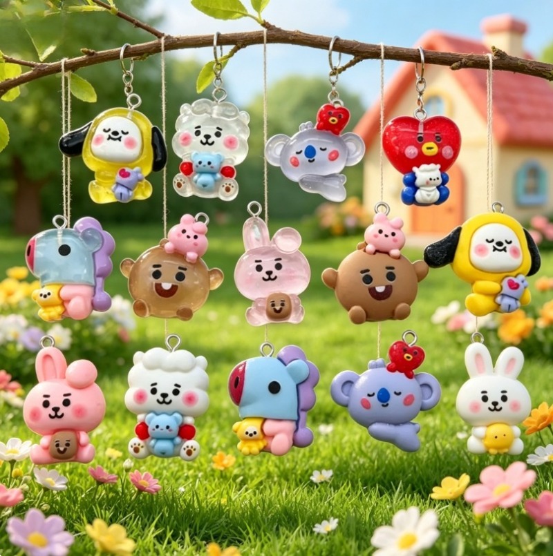 7 Stück BT21 Harz-Cartoon-Anhä – Cosplay Prop Diy Bewertung und Preis